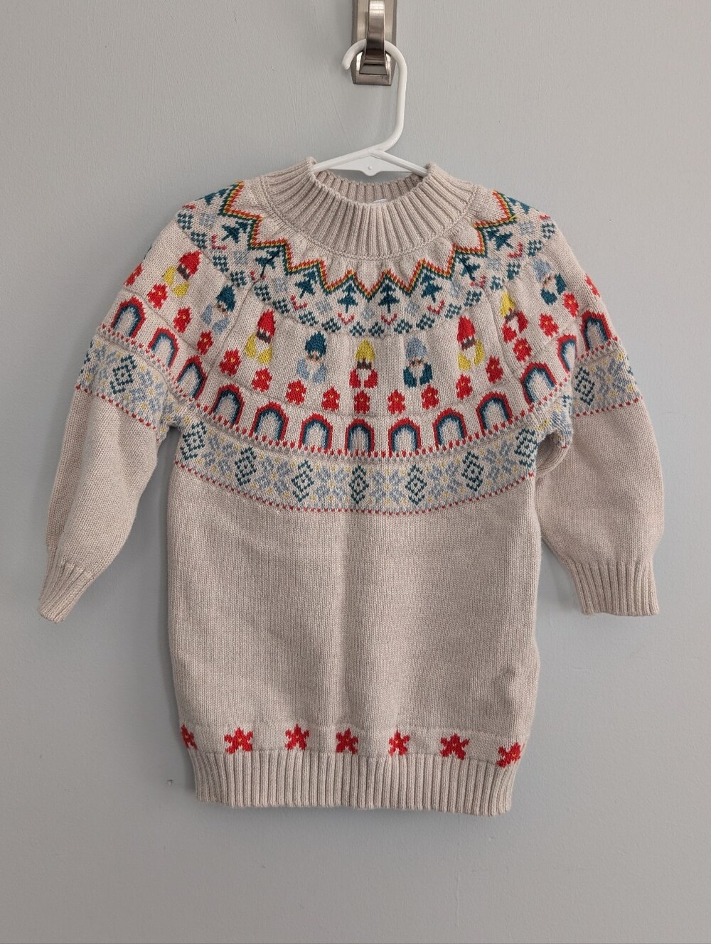 Hanna Andersson Girls Sweater Gnome Dress 3T